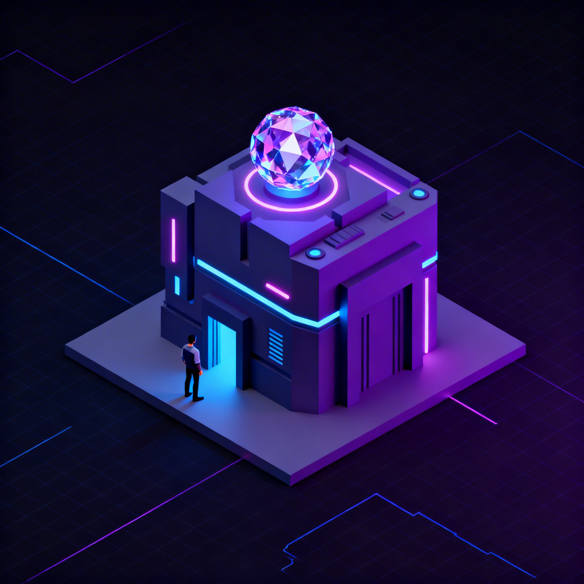 Futuristic Isometric style preview — explainer video scene